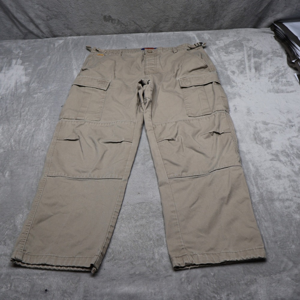 Empyre Pants Mens 32 Brown Utility Loose Fit Cargo Relax Adjustable Waist 34x30